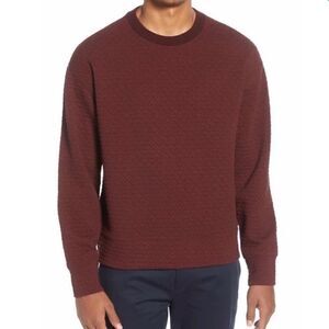 Club Monaco Deco Quilted Sweatshirt Burgundy NWT‎